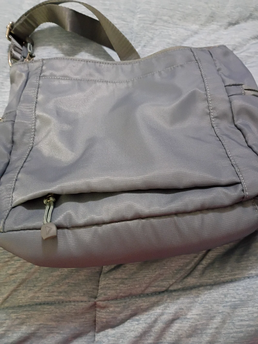 Gray ETA Crossbody Shoulder Travel Bag